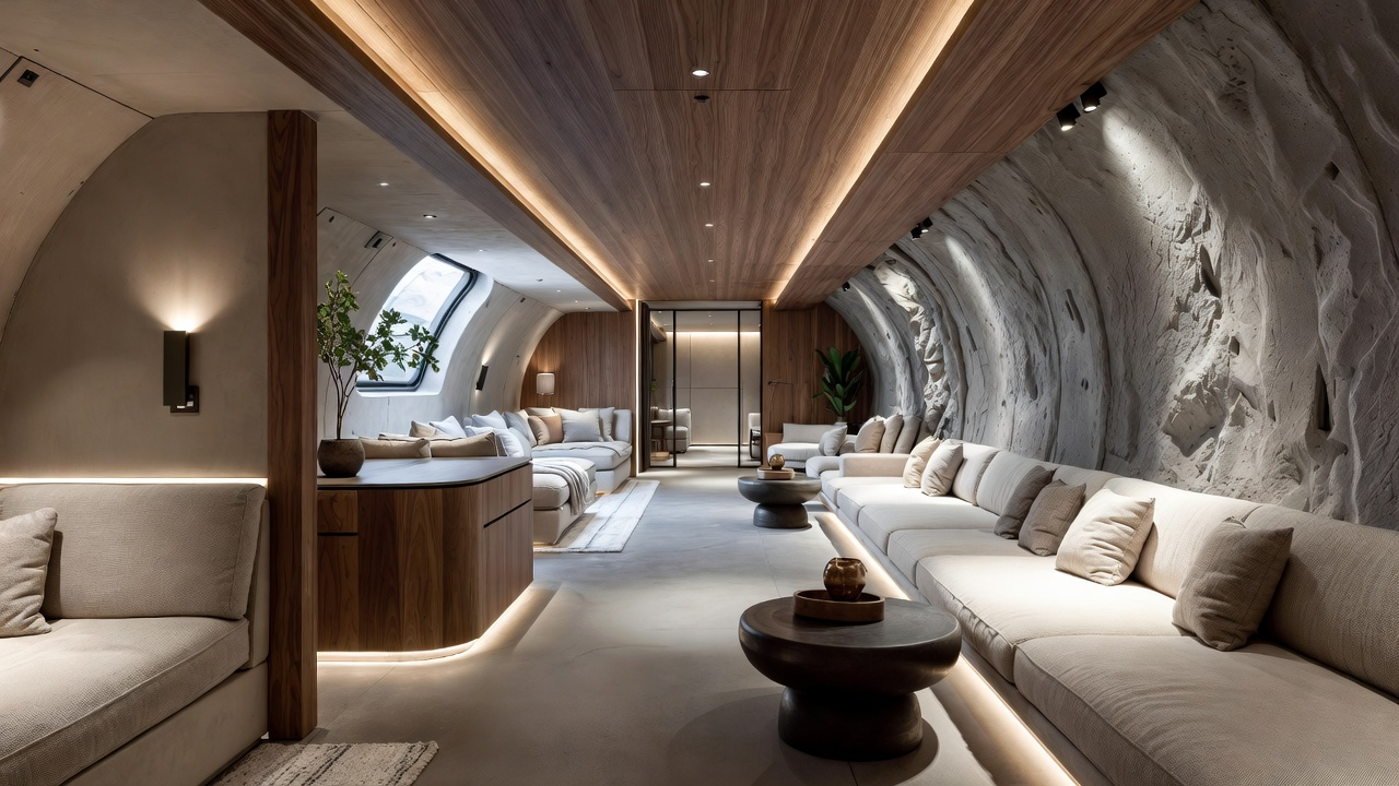 Luxury bunker living room